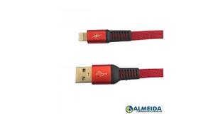 CABO DE DADOS FLAT USB 2.1A P/ IPHONE 5 C/ 1,0M E MALHA EXBOM - 2947