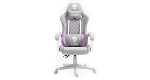 CADEIRA GAMER EG910/PRISM CINZA COM LILAS, ESTRUTURA BRANCA EVOLUT