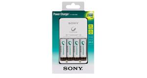 CARREGADOR DE PILHAS RECARREGÁVEIS SONY  4 PILHAS  2500MAH