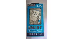 CARREGADOR   / V8 / 2 USB / 3.1A - SMART