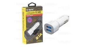 CARREGADOR VEICULAR USB 5V C/ DUAS PORTAS USB 1A 2A B-MAX - AB018