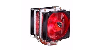 COOLER P/ PROCESSADOR INTEL/AMD C/ FAN DUPLO 80MM DEX 9100D VEMELHO