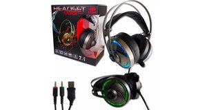 FONE HEADSET GAMER 7.1 PC KNUP KP434 P2 USB LED MICROFONE