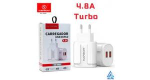 FONTE DE CARREGADOR KAPBOM KA-5009 2X USB TURBO 4.8A BIV