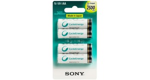 PILHA RECARREGÁVEL SONY KIT 4 PILHAS AA 2500MAH  NH-AA-B4GN