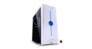 GABINETE ATX SEM FONTE GAMER NOVA COM LED 7 CORES LATERAL ACRILICO BRANCO PCYES