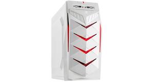 GABINETE GAMER C3TECH MT-G70WH BRANCO/VERMELHO USB 2.0 SEM FONTE