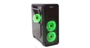 GABINETE GAMER GAMEMAX G561F1 ECO LATERAL ACRILICO 1XUSB3.0/2XUSB2.0 3 FANS 32LEDS VERDE