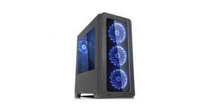 GABINETE GAMER K-MEX CG-01F7 ANJO DA NOITE II 3 FANS 15LEDS AZUL USB 3.0 FRENTE/LATERAL VIDRO S/FONTE