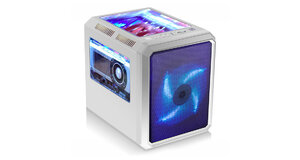 GABINETE GAMER K-MEX CG-02RC MICROCRAFT II BRANCO CUBO FRONTA 1 FAN 190MM LED AZUL USB 3.0/2.0 S/FONTE