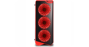 GABINETE GAMER K-MEX CG-05P9 VAMP 3 FANS LED FRONTAL VERMELHO USB 3.0/2.0 FRENTE/LATERAL ACRILICO S/FONTE