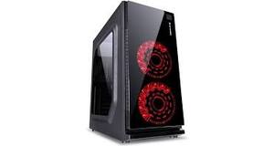 GABINETE GAMER VINIK VX CRATER PRETO 2XFAN LED AZUL FRONTAL USB 3.0/2.0 LAT/FRENTE ACRILICO S/FONTE