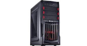 GABINETE GAMER VX GAMING THUNDER V2  ACRÍLICA FAN FRONTAL 120MM LED VERMELHO