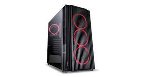 GABINETE MID-TOWER ATMOS PRETO COM 4 FANS 120MM LED VERMELHO - LATERAL EM VIDRO TEMPERADO - ATPTVM4FCV