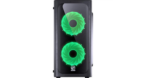 GABINETE MID-TOWER VENUS PRETO 2 FANS AZUL