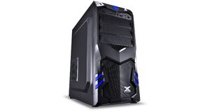 GABINETE VX GAMING AQUILA PRETO COM DETALHES EM AZUL