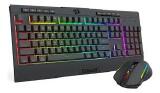 KIT GAMER TECLADO E MOUSE REDRAGON S151 PRO SEM FIO - PRETO