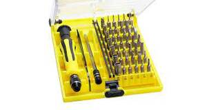 KIT DE CHAVES TORX C/ 45 PCS P/ CELULAR C/ PINCA P/ IPHONE TE-6089 EXBOM - 2260