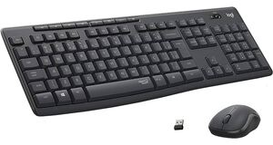 KIT TECLADO E MOUSE LOGITECH WIRELESS SILENT MULTIMIDIA MK295 TECLAS SILENCIOSAS PRETO