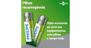 PILHA PHILIPS RECARREGÁVEL AAA 1000-MAH - COM 2 UNIDADES