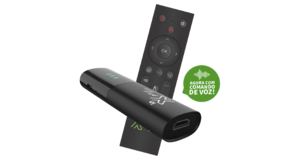 RECEPTOR INTERBRAS XPLUS STICK V2 4K 1GB / 8GB RAM / IPTV STICK COM CONTROLE VOZ