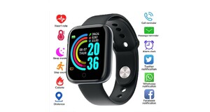 SMARTWATCH SMART BRACELET D20 1.3 PRETA PULSEIRA