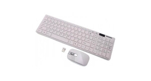 KIT TECLADO E MOUSE SEM FIO SLIM WIRELESS ALCANCE BRANCO