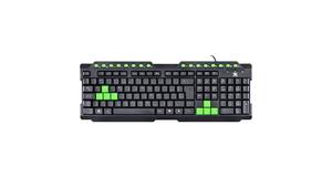 TECLADO GAMER DRAGON V2 ABNT2 1.8M PRETO COM VERD