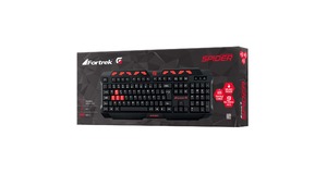 TECLADO GAMER MULTIMÍDIA SPIDER GK-704BK PRETO/VERMELHO FORTREK