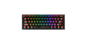 TECLADO GAMER REDRAGON FIZZ K617-RGB-B SWITCH AZUL LAYOUT 60 - PRETO