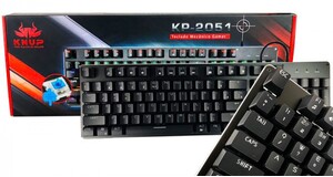 TECLADO MECÂNICO GAMER LED KNUP KP-2046 BLUE SWITCH METAL PC