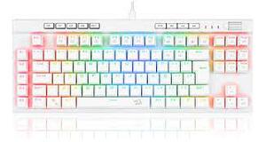 TECLADO OPTICO GAMER MAGIC-WAND PRO RGB BRANCO SWITCH AZUL ABNT2